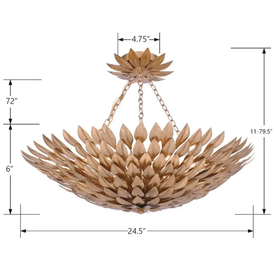 Broche 24.5" Semi Flush Mount in Matte White - Image 7