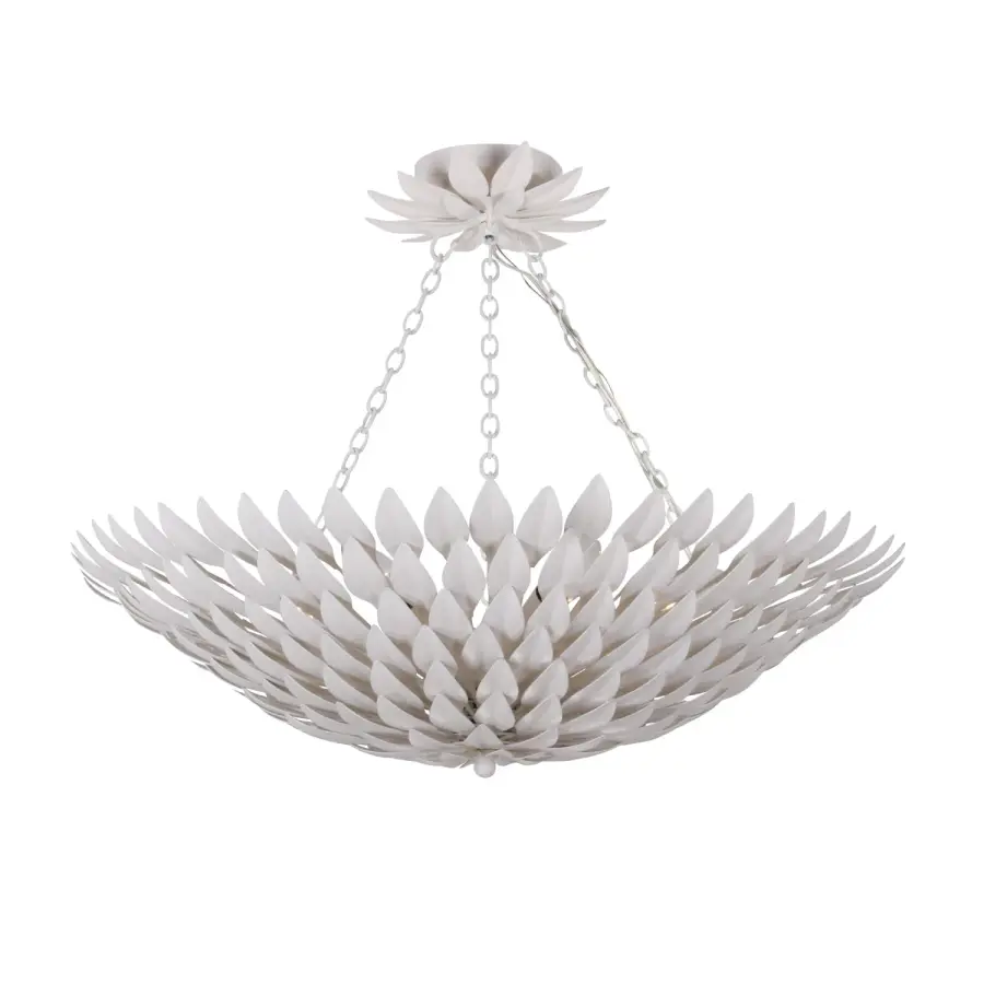 Broche 24.5" Semi Flush Mount in Matte White - Image 9