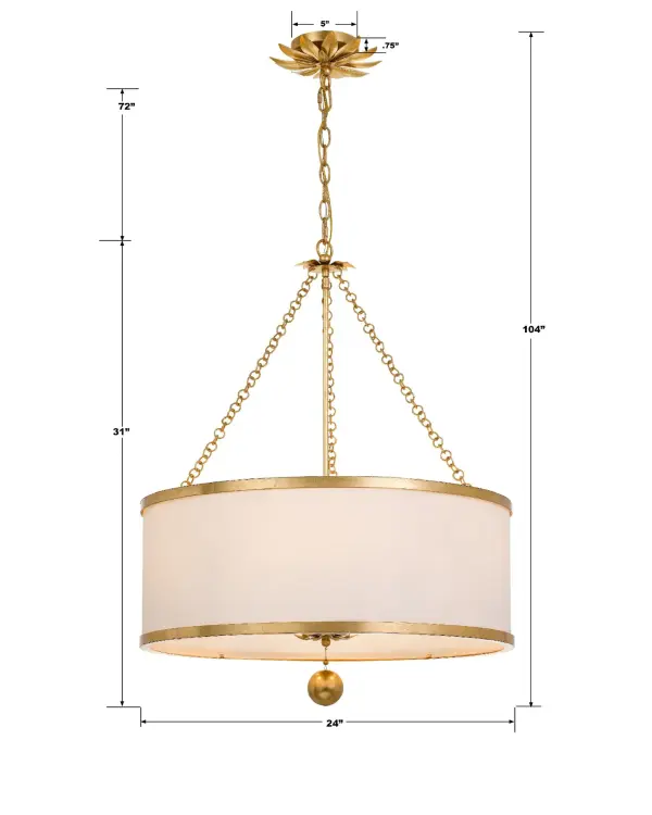 Broche 24" Chandelier in Antique Gold - Image 6
