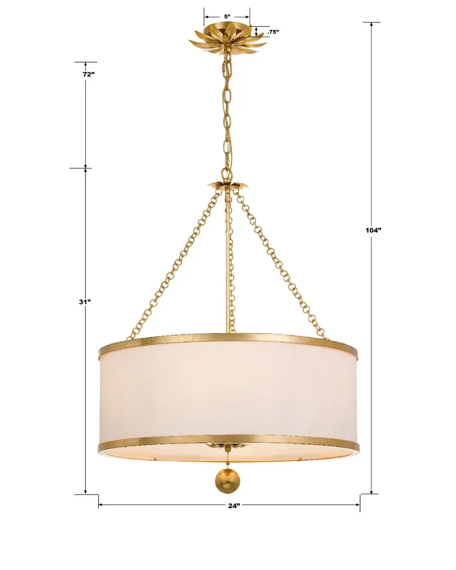 Broche 24" Chandelier in Antique Gold - Image 6