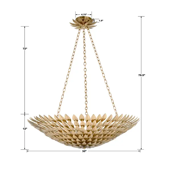 Broche 30" Chandelier in Antique Gold - Image 7