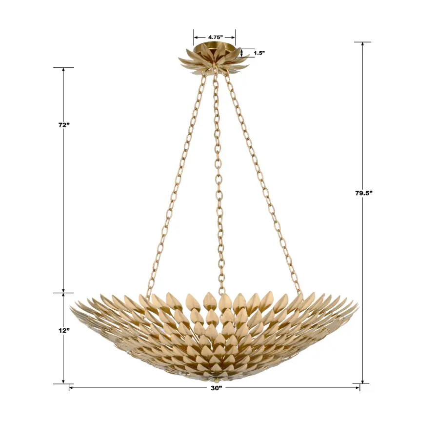 Broche 30" Chandelier in Antique Gold - Image 7