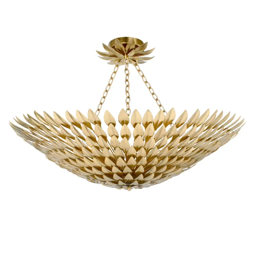 Broche 30" Semi Flush Mount in Matte White - Image 1