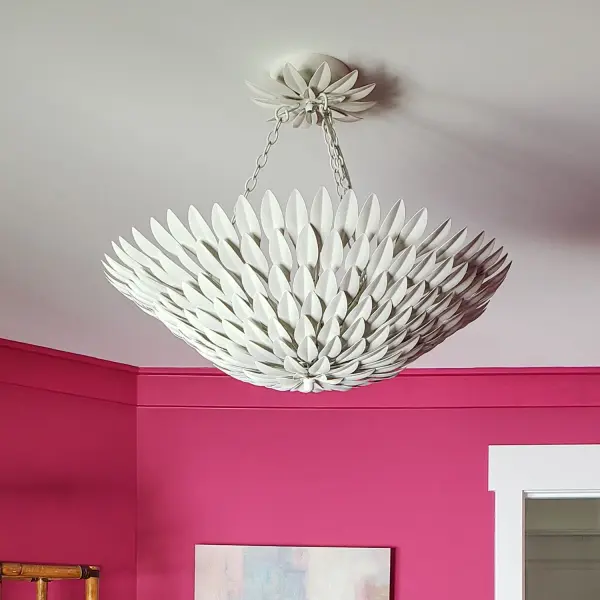 Broche 30" Semi Flush Mount in Matte White - Image 12