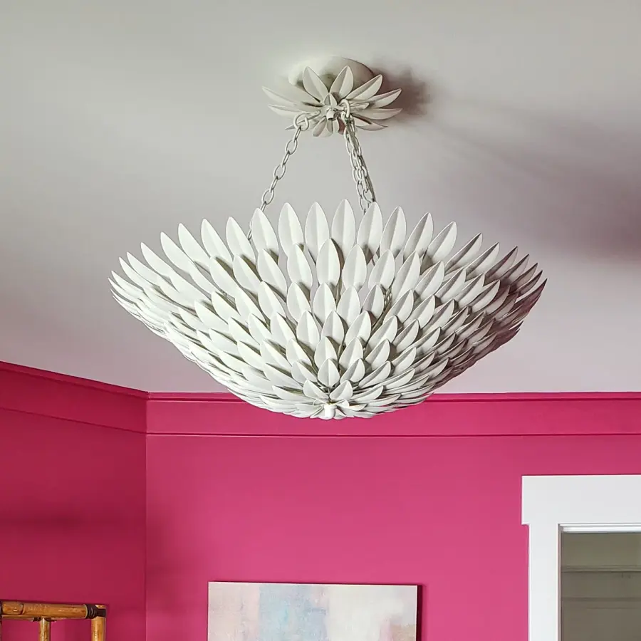 Broche 30" Semi Flush Mount in Matte White - Image 12