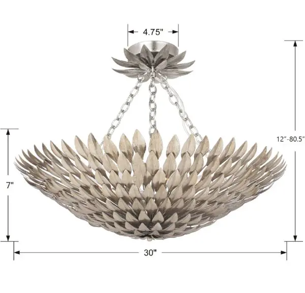 Broche 30" Semi Flush Mount in Matte White - Image 17
