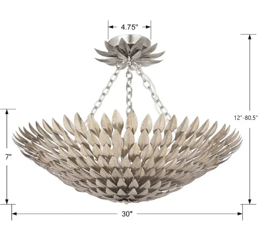Broche 30" Semi Flush Mount in Matte White - Image 17