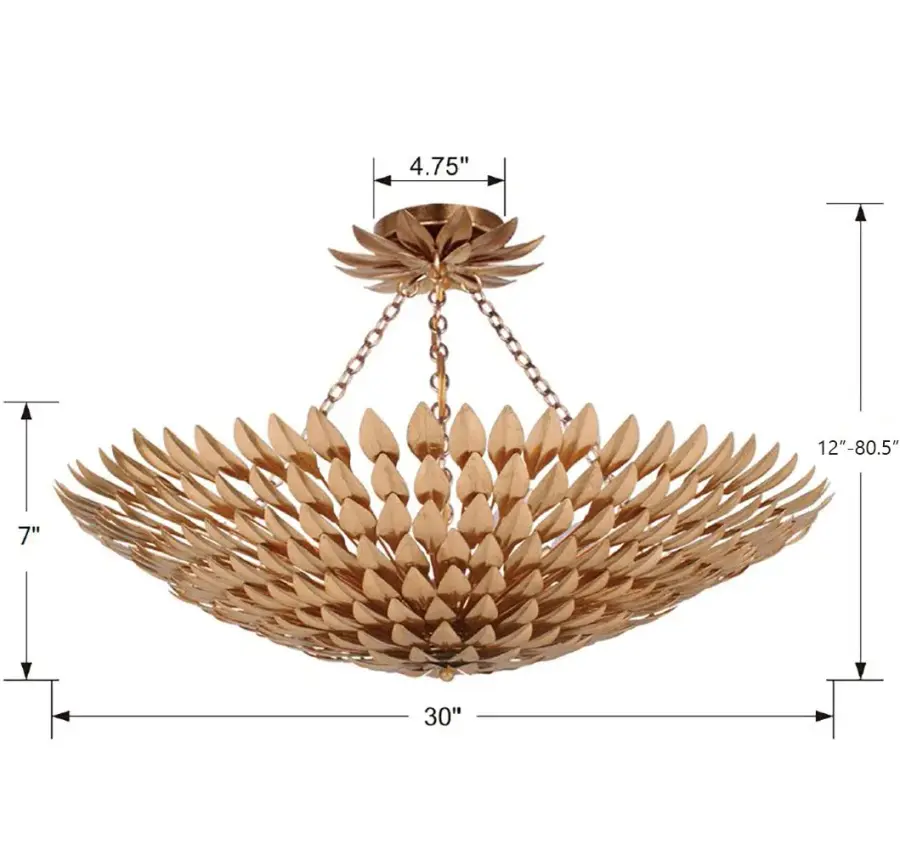 Broche 30" Semi Flush Mount in Matte White - Image 7