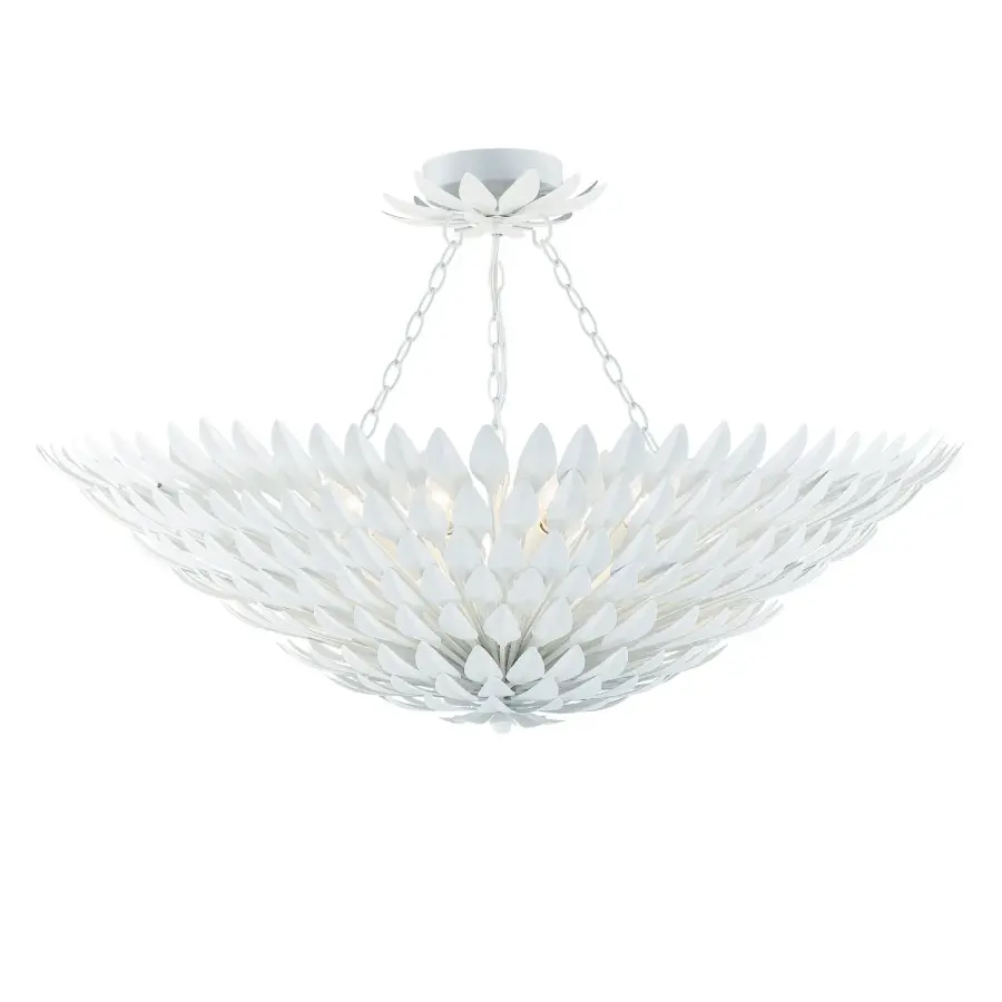 Broche 30" Semi Flush Mount in Matte White - Image 9