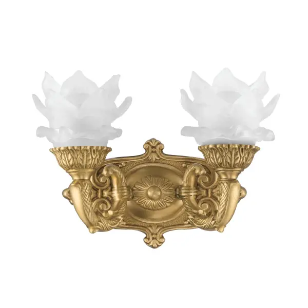 The Mayfield sconce combines casual elegance with modern farmhouse style. Its hand-painted aged brass finish features a vintage, distressed look that adds character to any space. Damp-rated for versatility. - alternate view