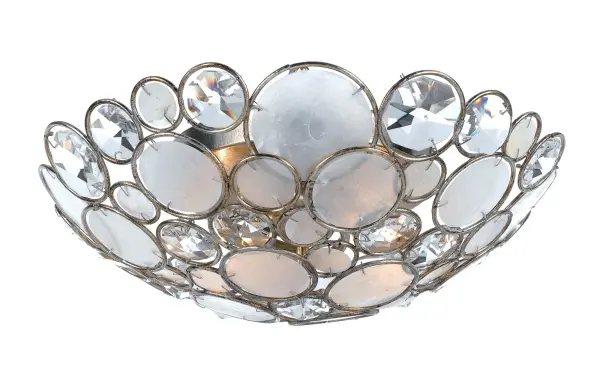 Palla 16" Semi Flush Mount in Antique Silver - Image 1