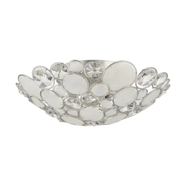 Palla 16" Semi Flush Mount in Antique Silver - Image 2