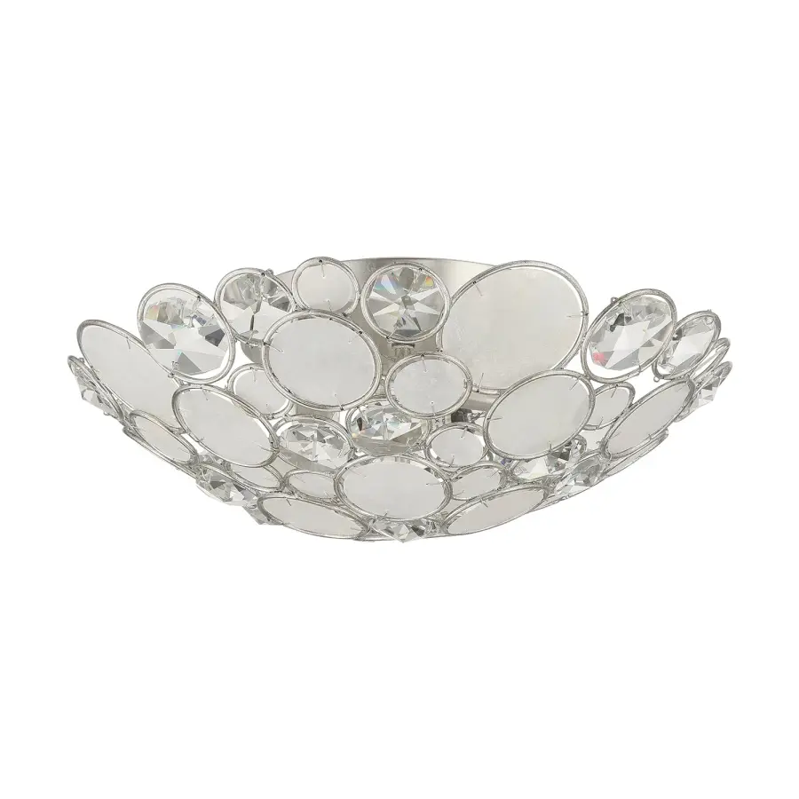 Palla 16" Semi Flush Mount in Antique Silver - Image 2