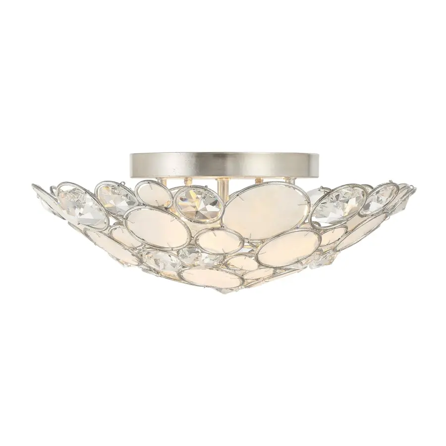 Palla 16" Semi Flush Mount in Antique Silver - Image 3