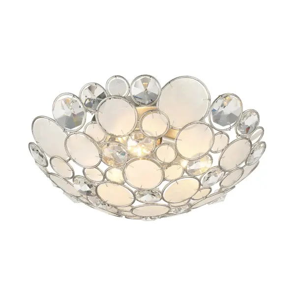 Palla 16" Semi Flush Mount in Antique Silver - Image 4