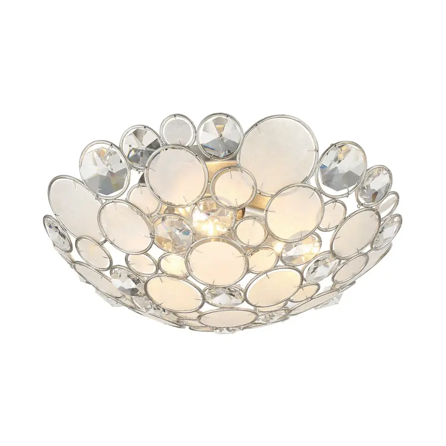 Palla 16" Semi Flush Mount in Antique Silver - Image 4