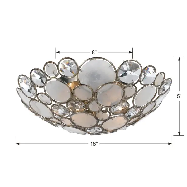 Palla 16" Semi Flush Mount in Antique Silver - Image 5