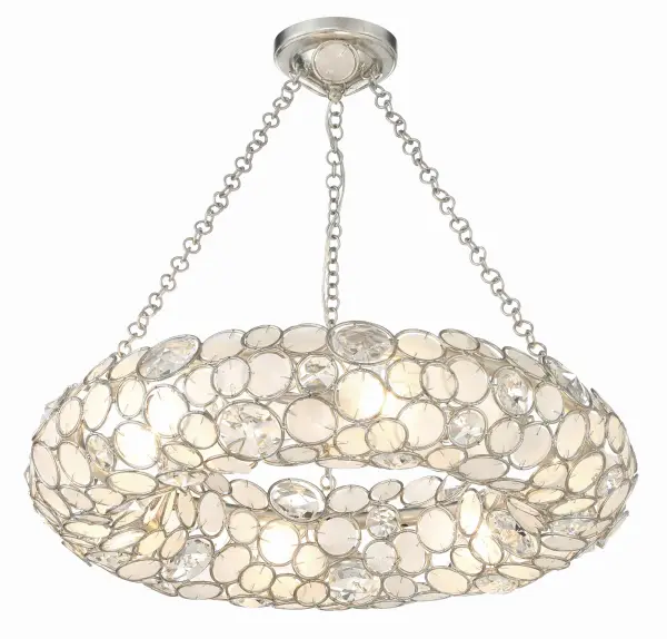 Palla 24" Chandelier in Antique Silver - Image 1