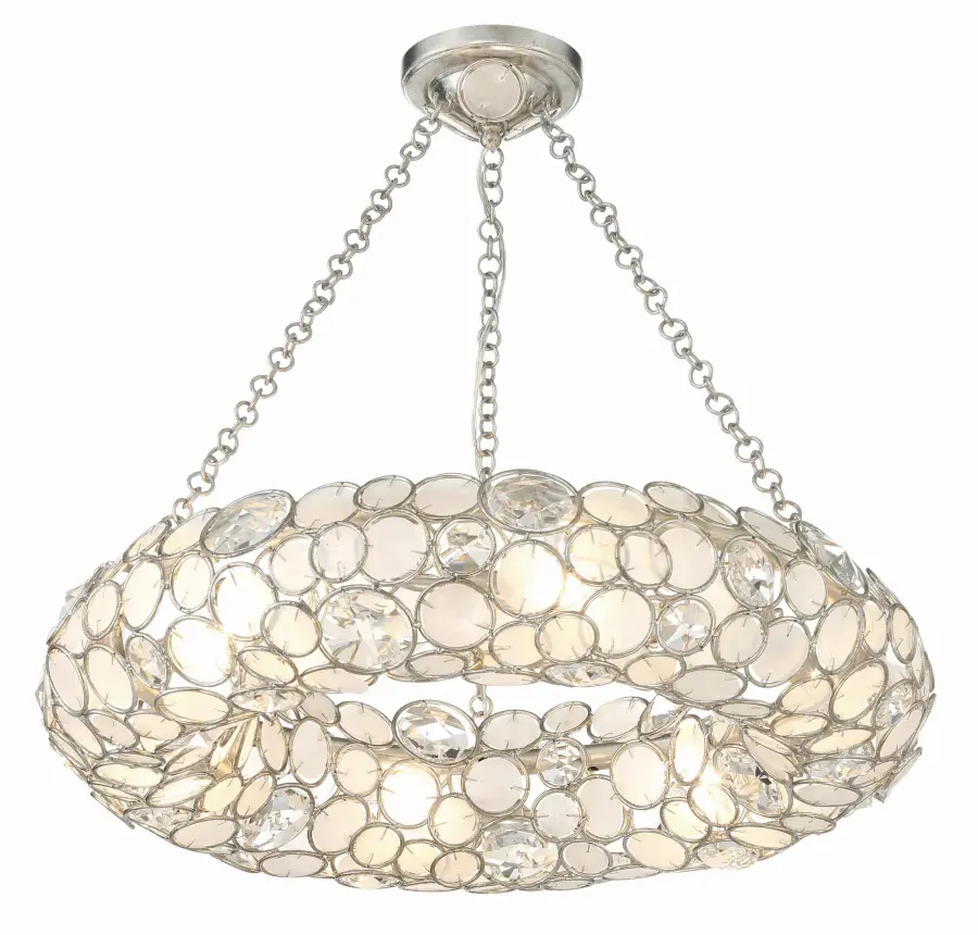 Palla 24" Chandelier in Antique Silver - Image 1