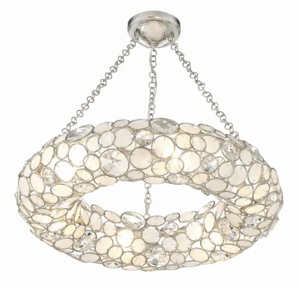 Palla 24" Chandelier in Antique Silver - Image 3