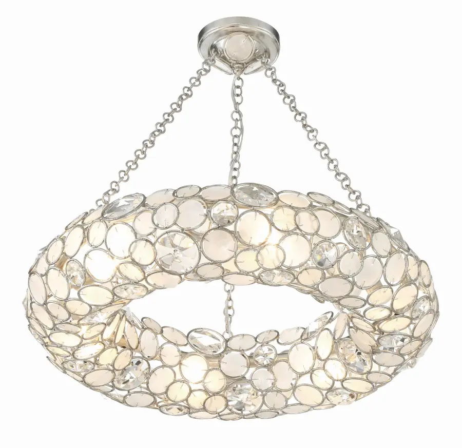Palla 24" Semi Flush Mount in Antique Silver - Image 3