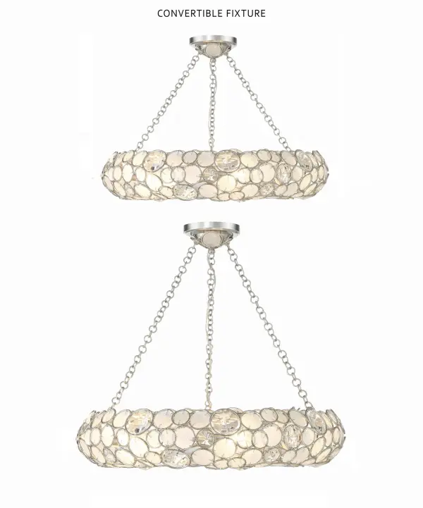 Palla 24" Semi Flush Mount in Antique Silver - Image 4