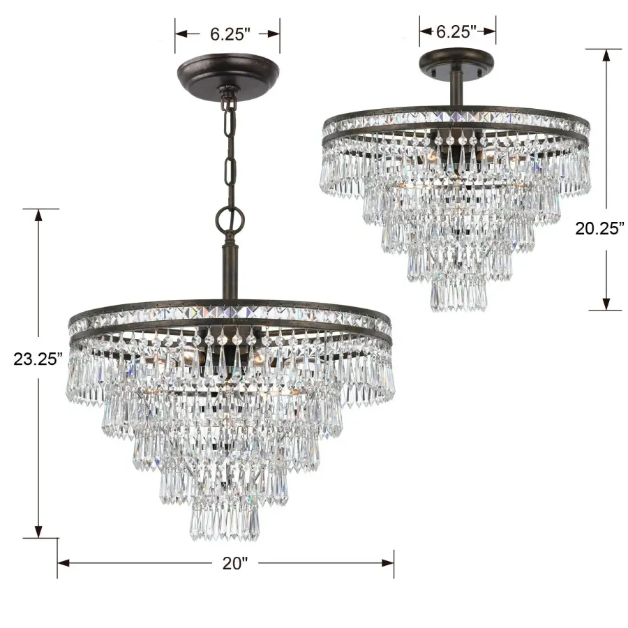 Mercer 20" Crystal Chandelier - Image 6