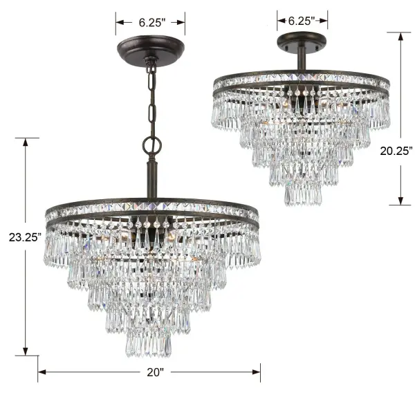 Mercer 20" Semi Flush Mount in English Bronze - Image 5