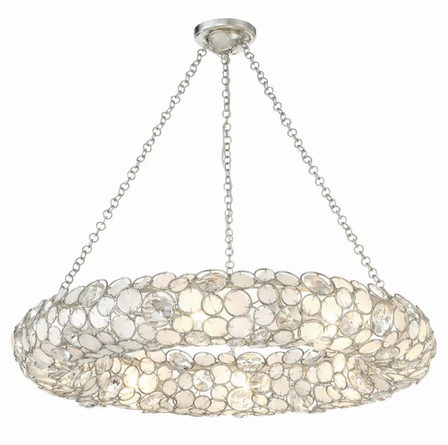 Palla 32" Chandelier in Antique Silver - Image 1