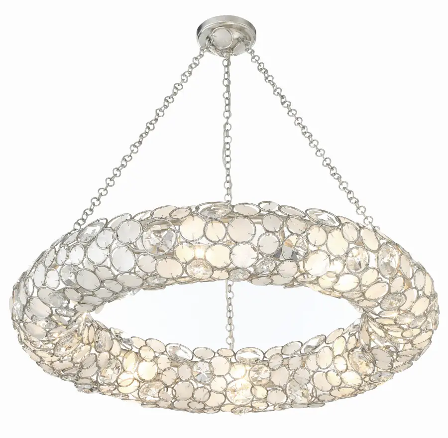 Palla 32" Chandelier in Antique Silver - Image 3