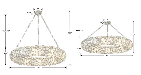 Palla 32" Chandelier in Antique Silver - Image 8