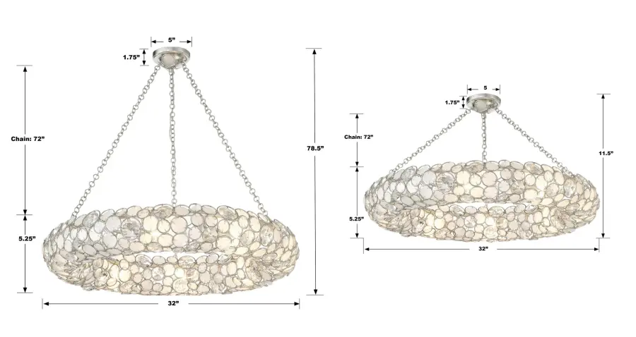 Palla 32" Chandelier in Antique Silver - Image 8