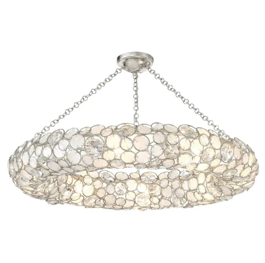 Palla 32" Semi Flush Mount in Antique Silver - Image 1