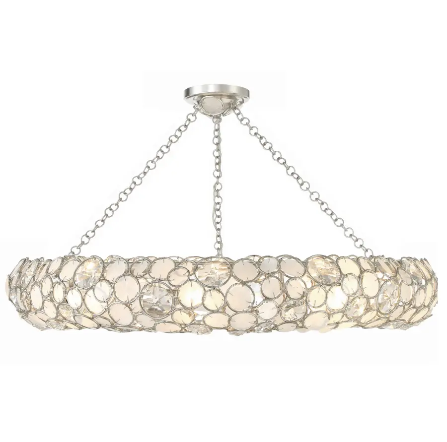 Palla 32" Semi Flush Mount in Antique Silver - Image 2
