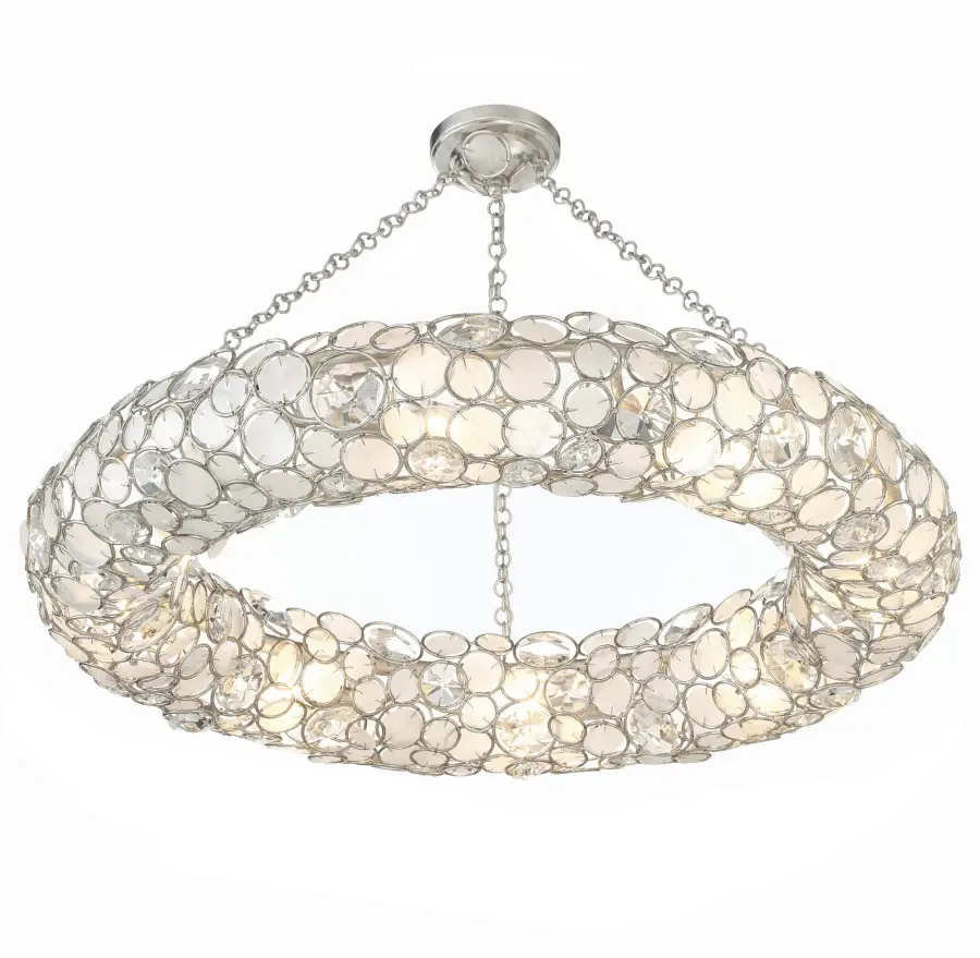 Palla 32" Semi Flush Mount in Antique Silver - Image 3