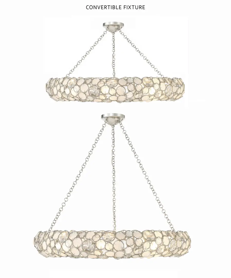 Palla 32" Semi Flush Mount in Antique Silver - Image 4