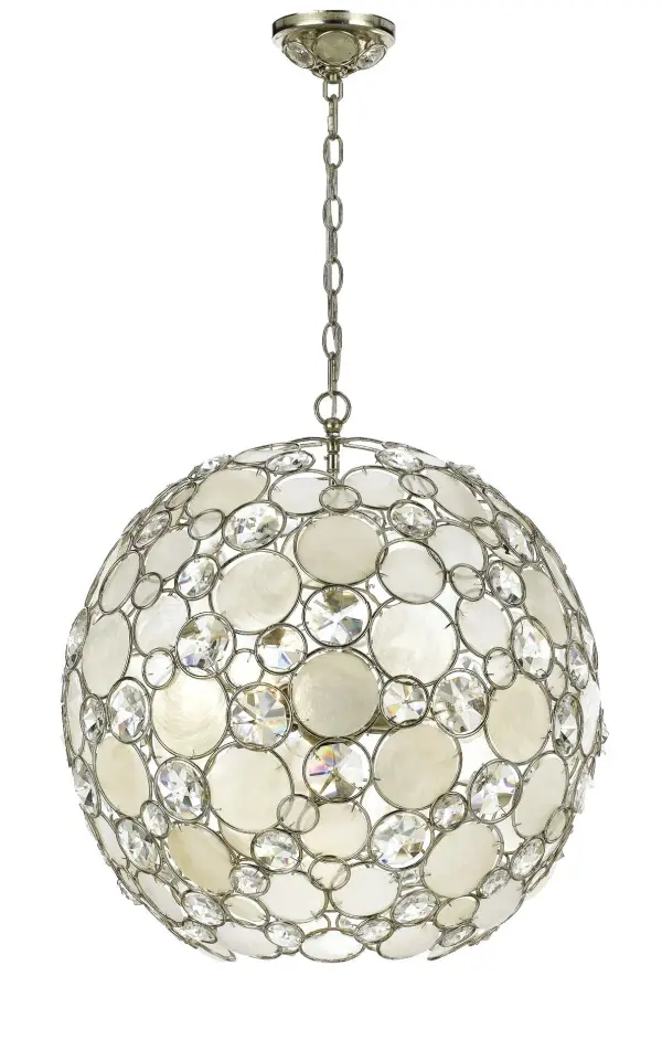 Palla 22" Chandelier in Antique Silver - Image 1