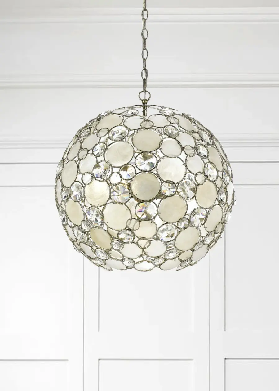 Palla 22" Chandelier in Antique Silver - Image 6