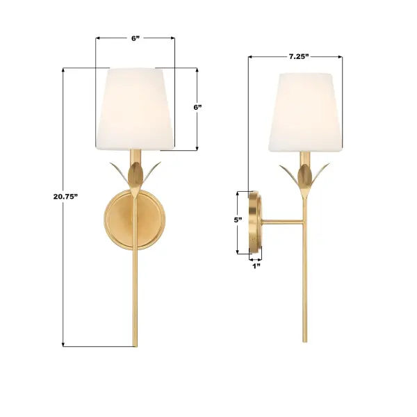 Broche 6" Antique Gold Sconce - Image 9
