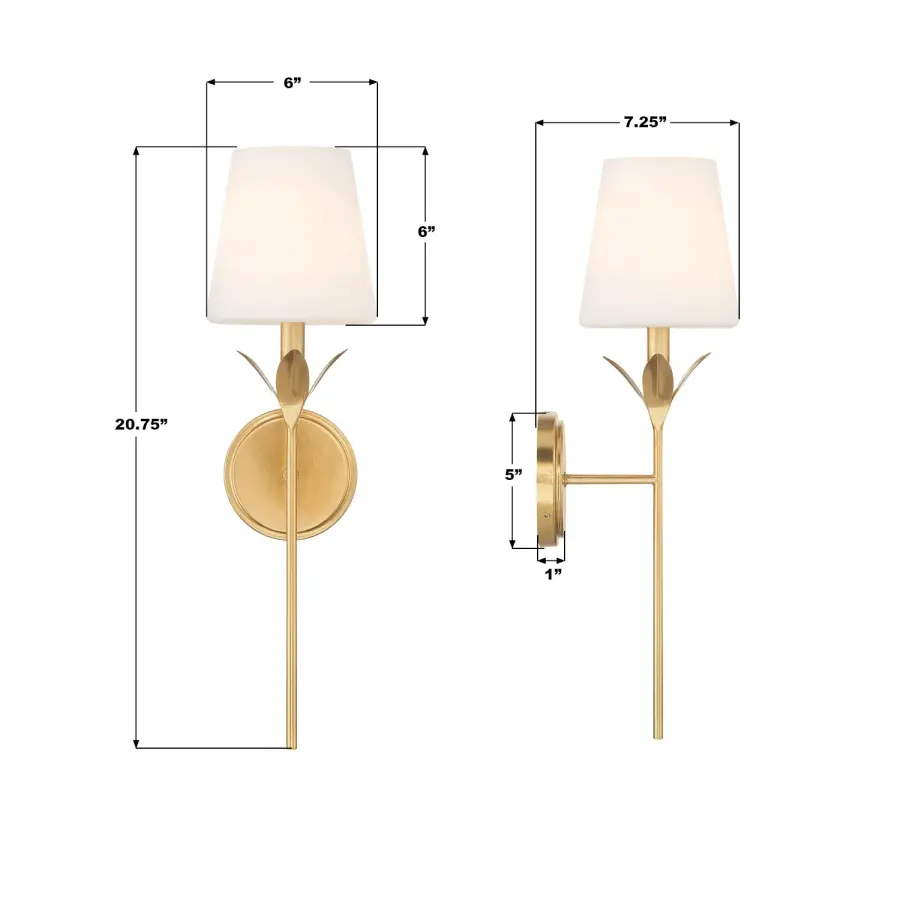 Broche 6" Antique Gold Sconce - Image 9