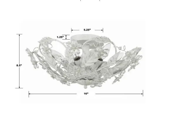 Paris Market 16" Semi Flush Mount in Antique White - Image 6