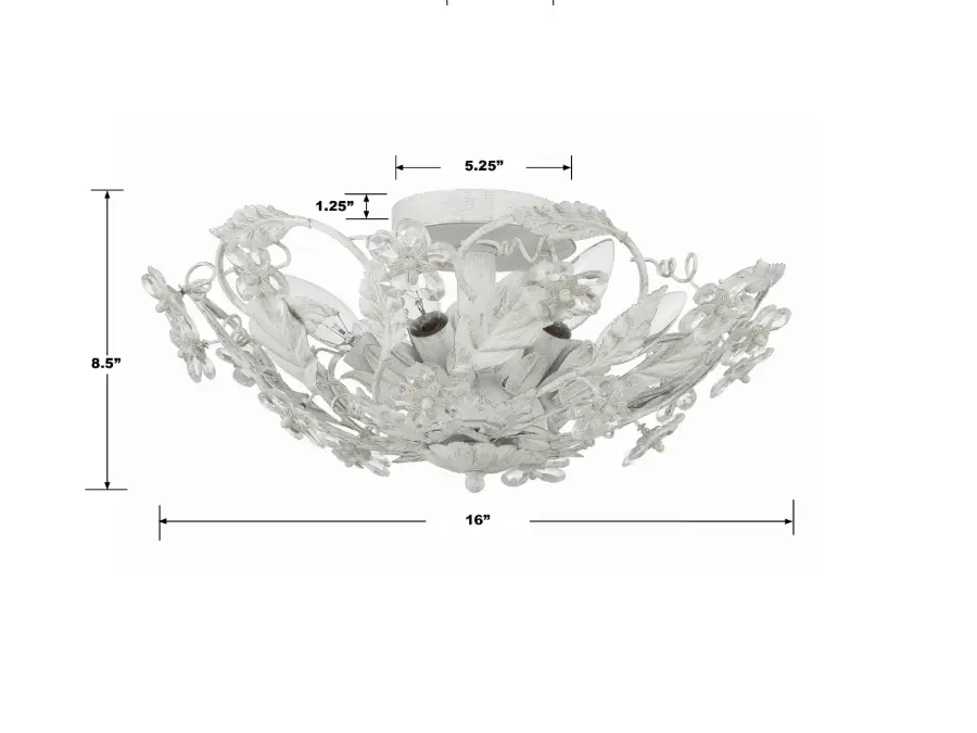 Paris Market 16" Semi Flush Mount in Antique White - Image 6