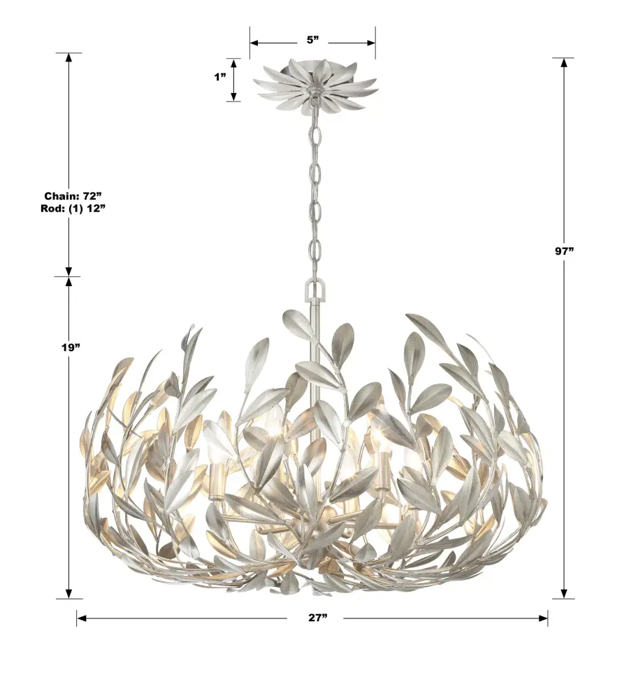 Broche 27" Chandelier in Champagne Green Tea - Image 24