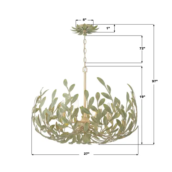 Broche 27" Chandelier in Champagne Green Tea - Image 33