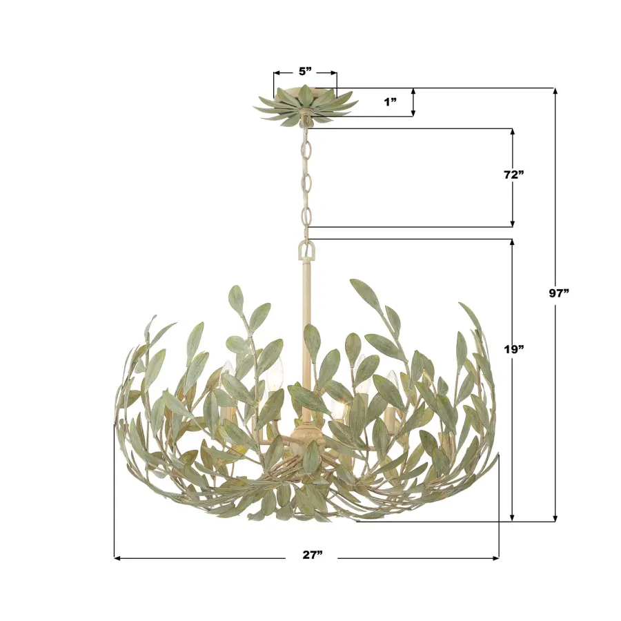 Broche 27" Chandelier in Champagne Green Tea - Image 33