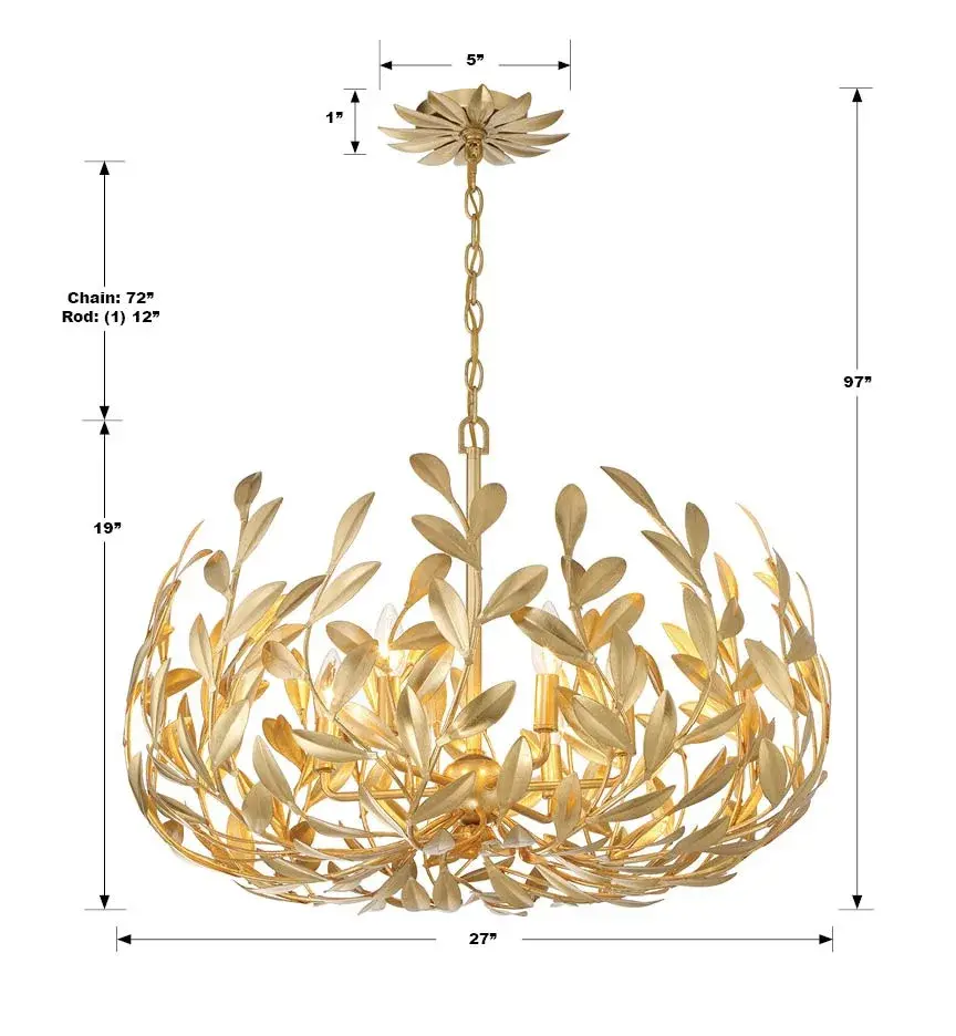 Broche 27" Chandelier in Champagne Green Tea - Image 8