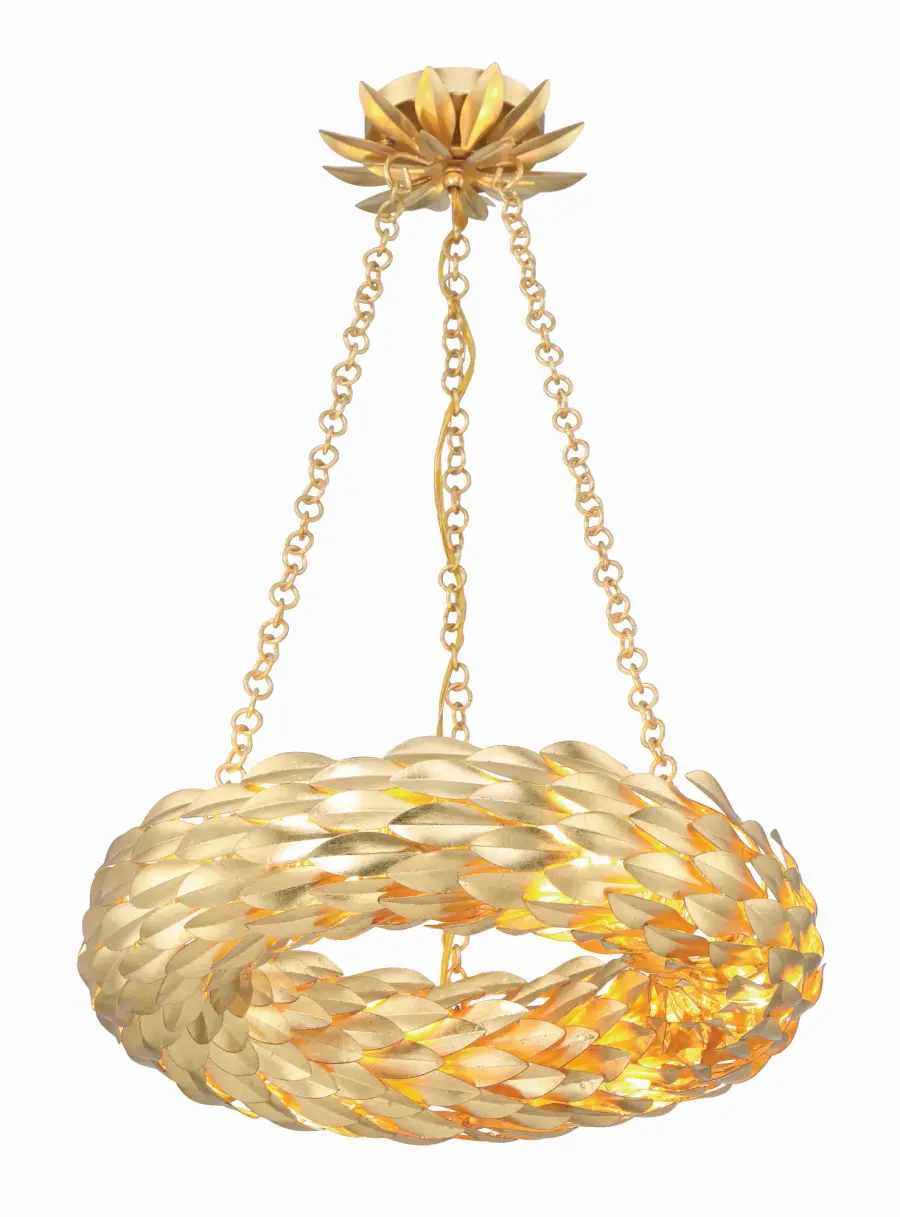 Broche 18" LED Chandelier in Antique Gold - Image 1