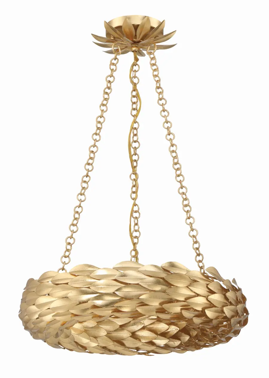 Broche 18" LED Chandelier in Antique Gold - Image 3