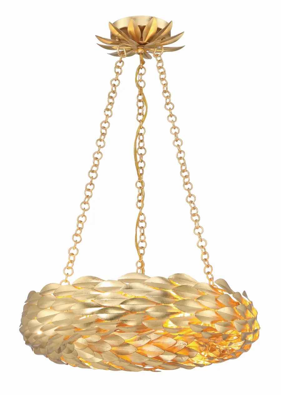 Broche 18" LED Chandelier in Antique Gold - Image 4