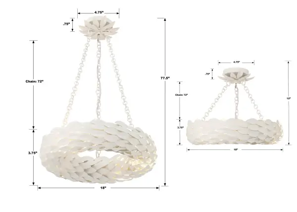 Broche 18" LED Semi Flush Mount in Antique Gold - Image 11